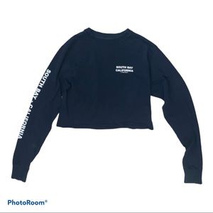 Cute cropped navy Brandy Melville long sleeve